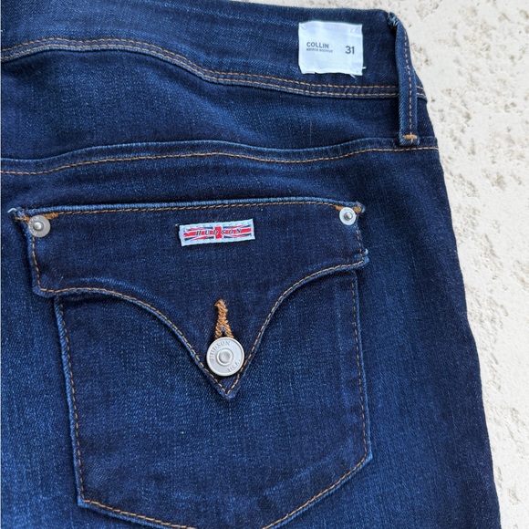Hudson Jeans Womens Size 31 Collin Mid rise Bootcut Dark Blue Flap Pockets - Picture 8 of 8
